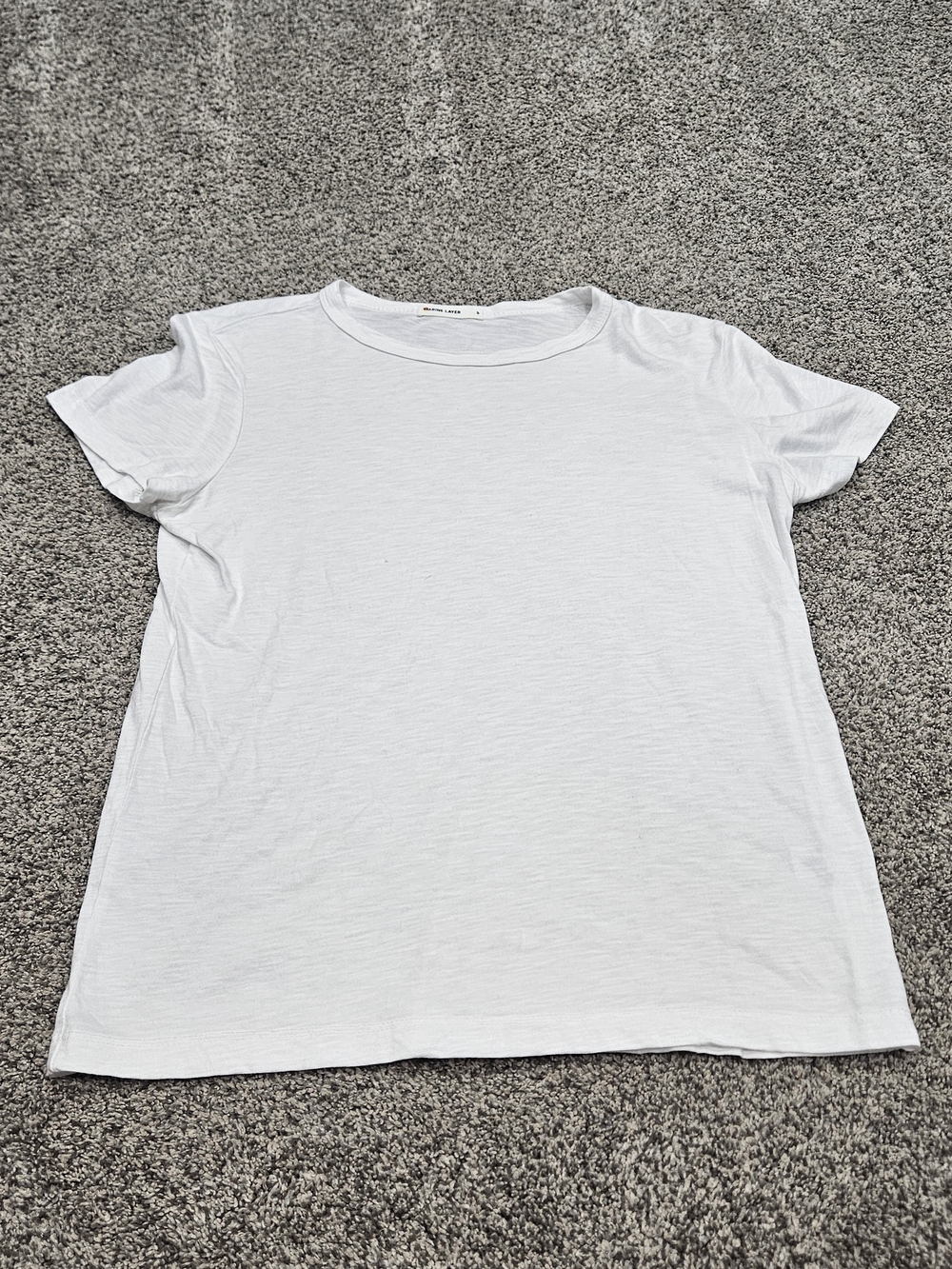 Marine Layer White Slub Short Sleeve Crew Tee